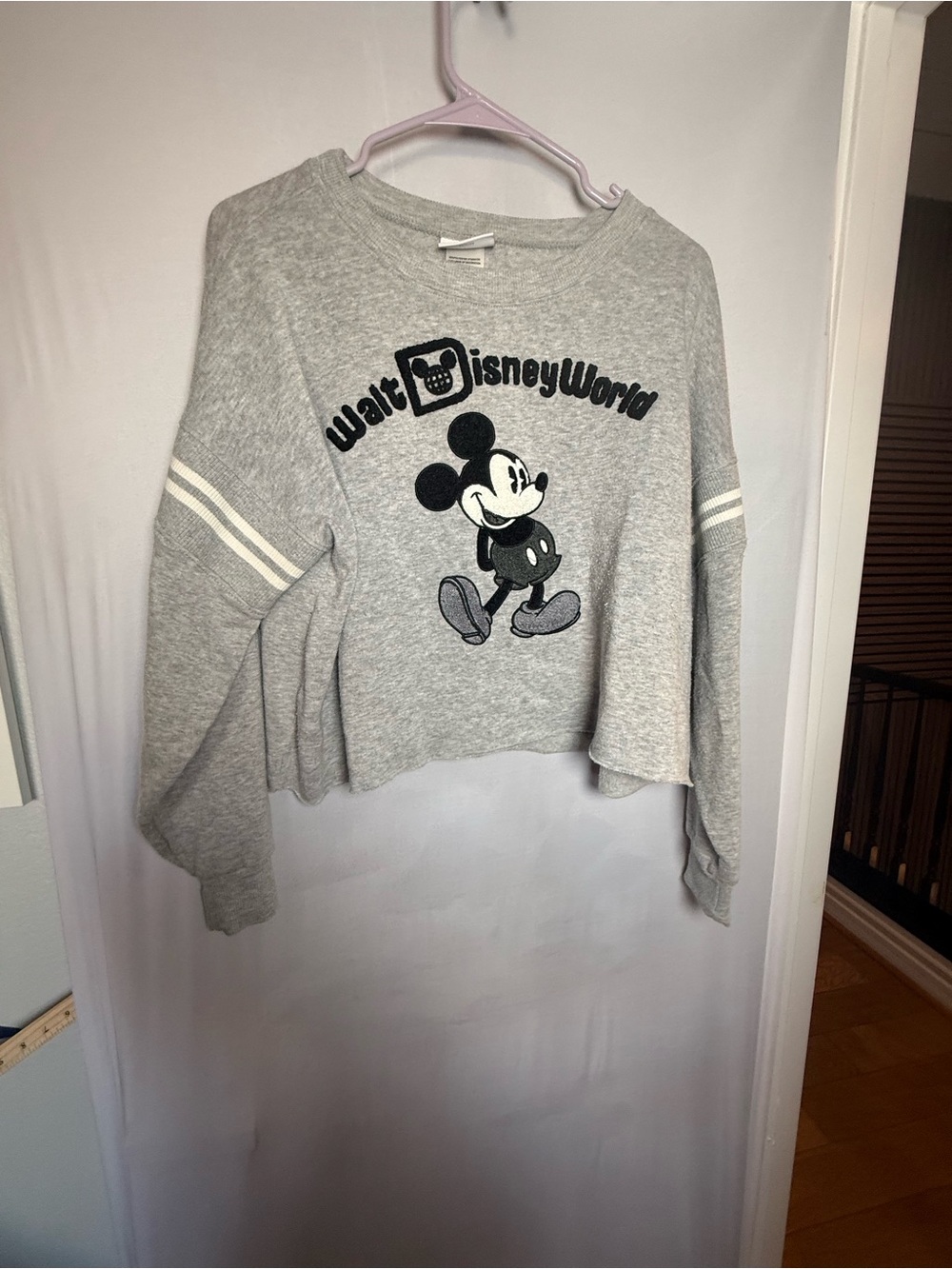 Walt Disney World Mickey Mouse Varsity Cropped Sweatshirt – Size Small